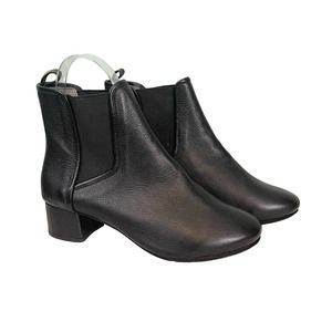 Yosi Samra YS Women's Black Leather Block Heel Penelope Ankle Boots Size 9 NWOT
